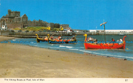 R071110 The Viking Boats At Peel. Isle Of Man. Bamforth. Color Gloss - World