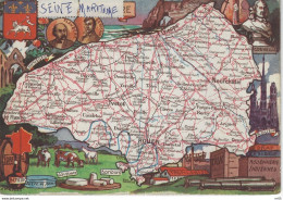 76 ( Seine Maritime ) - Carte Geographique Departement SEINE INFERIEURE  Par J. P PINCHON ( Descriptif Au Verso ) - Altri & Non Classificati