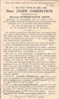 Doodsprentje / Image Mortuaire Julien Camerlynck - Samyn Reningelst Ieper 1877-1942 - Obituary Notices