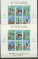 Rwanda 1968 Olympic Games Mexico, Football Soccer, Hockey, Boxing Set Of 3 S/s With Winners Overprint MNH - Ete 1968: Mexico