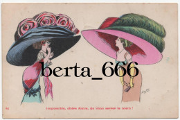 Illustrateur Xavier Sager * Dames Mode Grands Chapeaux * Women With Big Hats * Illustrator Signed * 1909 - Sager, Xavier