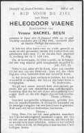 Doodsprentje / Image Mortuaire Heleodoor Viaene - Rachel Beun Ieper 1889-1941 - Overlijden