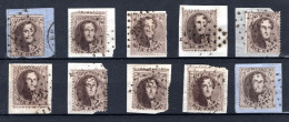 (B) 14° Gestempeld 1863 - Getande Medaillons (10 Stuks) - 3 - 1863-1864 Medallones (13/16)