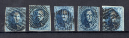 (B) 11° Gestempeld 1861 - Langwerpig Medaillon (5 Stuks) - 1858-1862 Medaillen (9/12)
