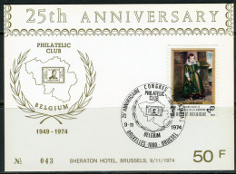 (B) Philatelic Club Belgium 25th Anniversary 1724 - 1974 - Cartes Souvenir – Emissions Communes [HK]