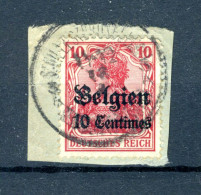 (B) OC3 Gestempeld 1914 - Duitse Zegels Met Opdruk Belgien - OC1/25 Governo Generale