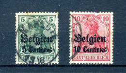 (B) OC2/3 Gestempeld 1914 - Duitse Zegels Met Opdruk Belgien - OC1/25 Generaal Gouvernement
