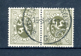 (B) KP4 Gestempeld 1929 - Heraldieke Leeuw - Tête-bêche [KP] & Zwischensteg [KT]