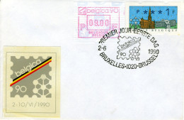 (B) ATM78-81 FDC Envelop 1990 - Belgica '90 9 En 1 BEF - Otros & Sin Clasificación