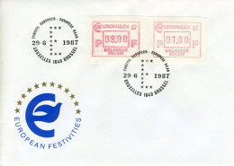 (B) ATM65 FDC Envelop 1987 - Europhilex Set 1-8 BEF - Sonstige & Ohne Zuordnung