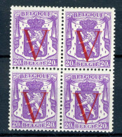 (B) 672 MNH 1944 - Bevrijding, Klein Staatswapen Met Rode Opdruk V. (4 Stuks) - Unused Stamps