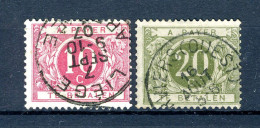 (B) TX5/6 Gestempeld 1895 - Cijfer In Cirkel Op Gekleurde Achtergrond - 2 - Postzegels