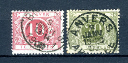 (B) TX5/6 Gestempeld 1895 - Cijfer In Cirkel Op Gekleurde Achtergrond - 1 - Briefmarken