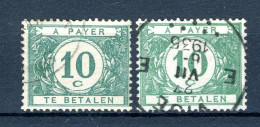 (B) TX33 Gestempeld 1922 - Dik Gekleurd Cijfer Op Witte Achtergrond (2 St.) - 2 - Francobolli