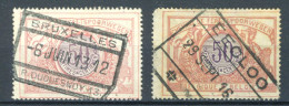 (B) TR35 Gestempeld 1902 - In 2 Kleuren (2 Stuks) - Usados
