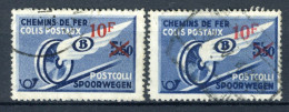 (B) TR292 Gestempeld 1946 - Gevleugeld Wiel Met Rode Opdruk (2 Stuks) - 3 - Afgestempeld