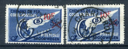 (B) TR292 Gestempeld 1946 - Gevleugeld Wiel Met Rode Opdruk (2 Stuks) - Afgestempeld