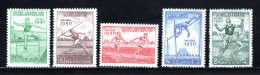 827/831 MNH 1950 - Europese Atletiekkampioenschappen In Het Heyzelstadion. - Nuovi
