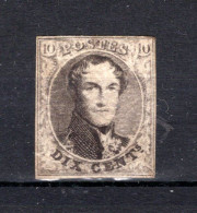 6 MH 1851 - Z.M. Koning Leopold I (dun Papier) - 1851-1857 Medallions (6/8)