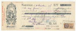 FRANCE - Traite A. Biétron (Fromages, Marseille) - Fiscal 30c Perforé A.B. - 1927 - Brieven En Documenten