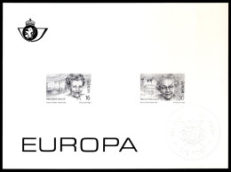 Zwart Wit Velletje 1996 - Europa Beroemde Belgische Vrouwen 2636/2637 -2 - Feuillets N&B Offerts Par La Poste [ZN & GC]