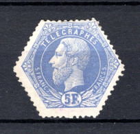 TG7 MH 1871 - Koning Leopold II Met Volle Achtergrond - Sellos Telégrafos [TG]