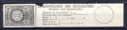 RT1 1897 - Cijfer In Dubbele Cirkel Aanhangende Strook Zonder Gom - Telegraphenmarken [TG]