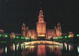 MOSCOW, UNIVERSITY, ARCHITECTURE, FOUNTAIN, RUSSIA, POSTCARD - Rusland