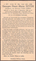 Doodsprentje / Image Mortuaire Georges Devos - Leirens Heule 1868-1939 - Obituary Notices