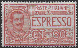 1922 Italia Espresso 60c. Rosso 1v. Bc MNH Sassone N. 7 - Andere & Zonder Classificatie