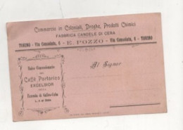 CARTOLINA COMMERCIALE E. POZZO FABBRICA CANDELE DI CERA TORINO 1903 - Publicité