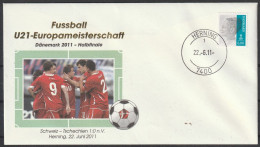 Dänemark: 2011,  Blanko- Sonderumschlag In EF Zur Fussball U21- Europameisterschaft / Schweiz-Tschechien / HERNING - Fußball-Europameisterschaft (UEFA)