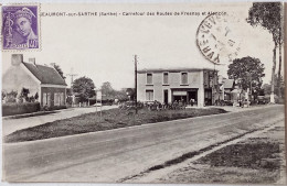 CPA Circulé 1941 , Beaumont Sur Sarthe (Sarthe) - Carrefour Des Routes De Fresnay Et Alençon  (119) - Beaumont Sur Sarthe