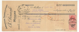 FRANCE - Traite Laboratoire Pharmaceutique Ch Bonnafé (MILLAU Aveyron) - 45c Afiches - 1928 - Storia Postale