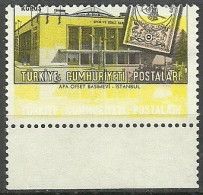 Turkey; 1963 International Stamp Exhibition "Istanbul 63" 10 K. ERROR "Shifted Print" MH* - Ungebraucht