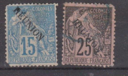 Réunion N° 22 Et 24 - Used Stamps