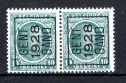 PRE180A MNH** 1928 - GENT 1928 GAND (2 Stuks)  - Typo Precancels 1922-31 (Houyoux)