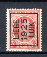 PRE120A MNH** 1925 - LIEGE 1925 LUIK - Sobreimpresos 1922-31 (Houyoux)