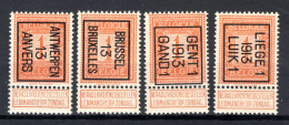 PRE036B/039B MNH** 1913 - Typos 1912-14 (Löwe)