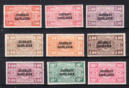JO28/36 MNH 1929 - Postpakketzegels "JOURNEAUX - DAGBLADEN" TYPE I - Sot  - Dagbladzegels [JO]