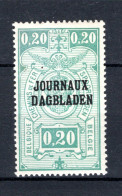JO20A MNH** 1929 - Type II, R Staat Boven B - Sot - Dagbladzegels [JO]