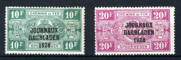 JO17/18 MH* 1923 - Postpakketzegels "JOURNEAUX - DAGBLADEN 1928" - Sot - Periódicos [JO]