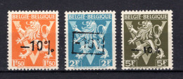 724K/724M MNH** 1946 - Heraldieke Leeuw België - Belgique - Sot  - 1946 -10 %