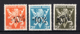 724G/724I MNH** 1946 - Heraldieke Leeuw Belgique - België - 1946 -10 %