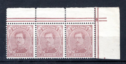 140C MNH TYPE IV 3 Stuks 1922 - Z.M. Koning Albert 1 - 1915-1920 Alberto I