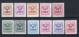 PRE769/779 MNH** 1966 - Cijfer Op Heraldieke Leeuw Type F - REEKS 59 - Typografisch 1951-80 (Cijfer Op Leeuw)