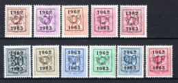PRE725/735 MNH** 1962 - Cijfer Op Heraldieke Leeuw Type E - REEKS 55 - Typos 1951-80 (Chiffre Sur Lion)