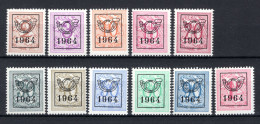 PRE747/757 MNH** 1964 - Cijfer Op Heraldieke Leeuw Type F - REEKS 57 - Typos 1951-80 (Chiffre Sur Lion)