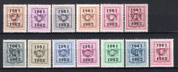 PRE712/724 MNH** 1961 - Cijfer Op Heraldieke Leeuw Type E - REEKS 54 - Typos 1951-80 (Chiffre Sur Lion)