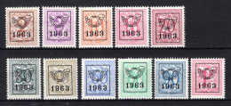 PRE736/746 MNH** 1963 - Cijfer Op Heraldieke Leeuw Type F - REEKS 56 - Typos 1951-80 (Chiffre Sur Lion)